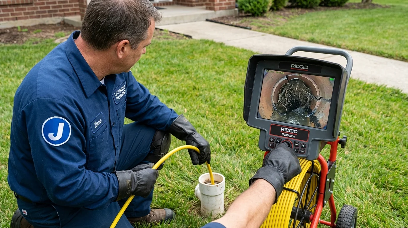 Sewer camera inspection being performed by Johns Plumbing LLC in Crowley